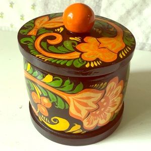 Vintage wooden box with lid